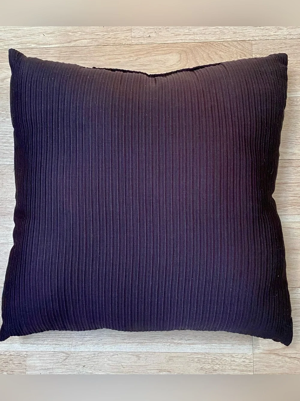 Square Throw Pillows Black Corduroy Striped Cozy Textile Texture Approx 16x16 In